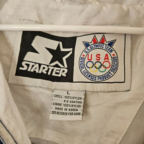 Starter Olympics Team USA Jacket Mens Sz L Pullover Half Zip 1996 Atlanta Flag - Picture 9 of 11